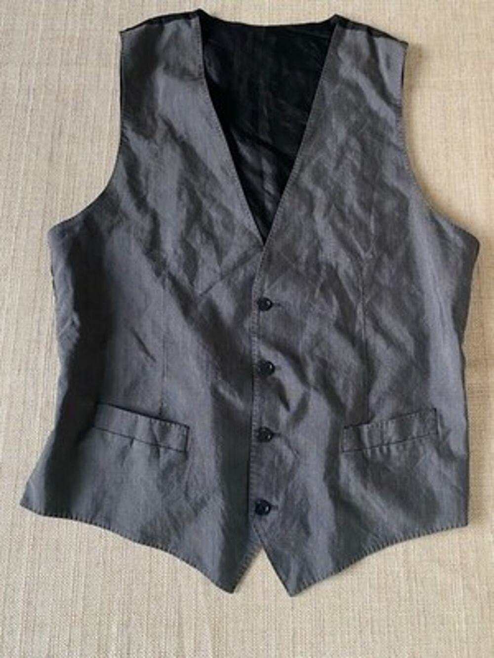 Dolce & Gabbana Unisex Virgin Wool Silk Blend Suit Vest Size IT 50 US L